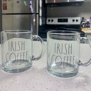 Rae Dunn “Irish Coffee” Clear Mugs